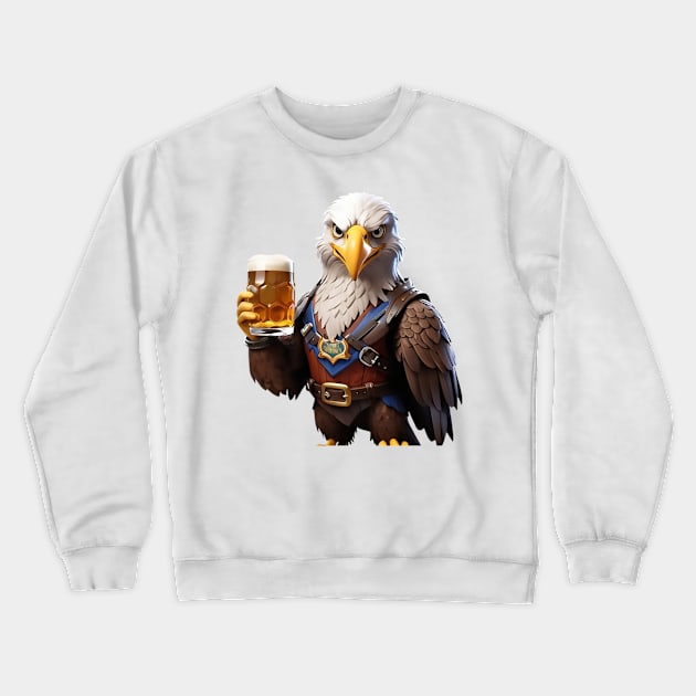 Eagle and Beer Crewneck Sweatshirt by likbatonboot